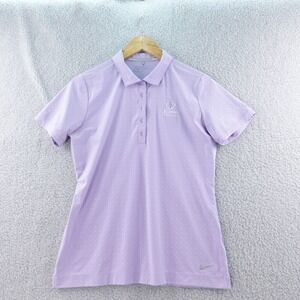 Nike Golf Tour Performance Mens‎ M Polo Shirt Purple Dot Pattern Geometric AOP